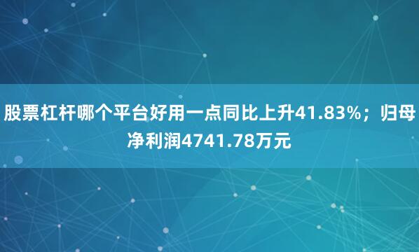 股票杠杆哪个平台好用一点同比上升41.83%;归母净利润4741.78万元